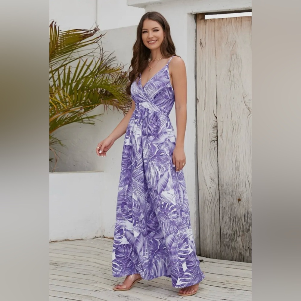 Purple Floral Maxi Dress